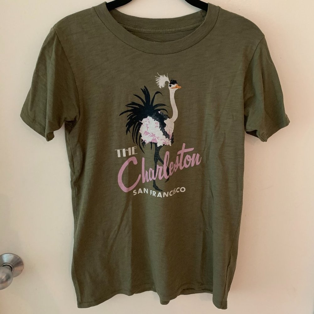 EUC J Crew Charleston Ostrich Flapper Graphic Tee